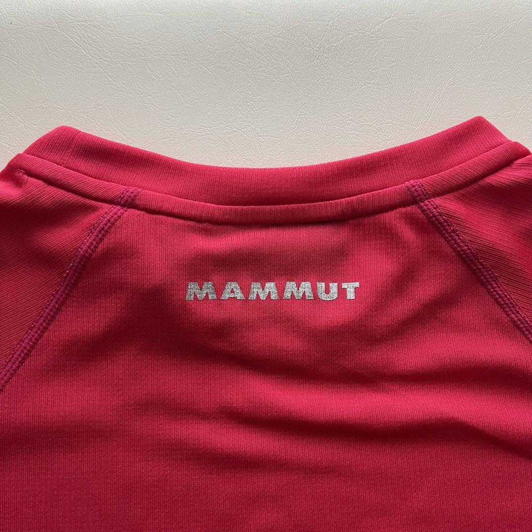 マムート 速乾素材 Tシャツ ピンク・チャコール M