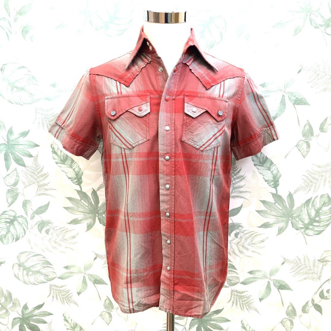 #420　DIESELディーゼル 半袖 シャツ レッド メンズ