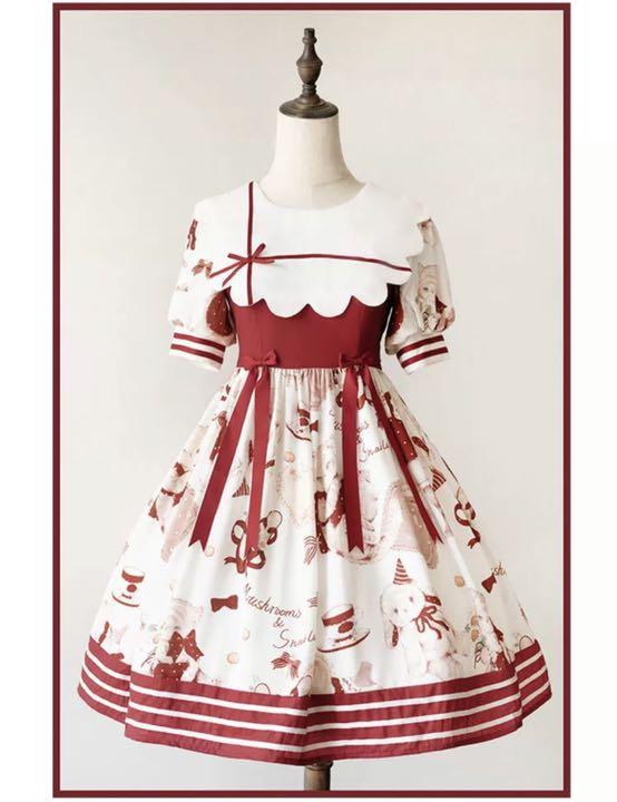 ロリータ♡リボンワンピース♡ワインレッド×ホワイト♡赤♡XLサイズ♡ 楽天市場】ゴスロリ ワンピース レッドの通販