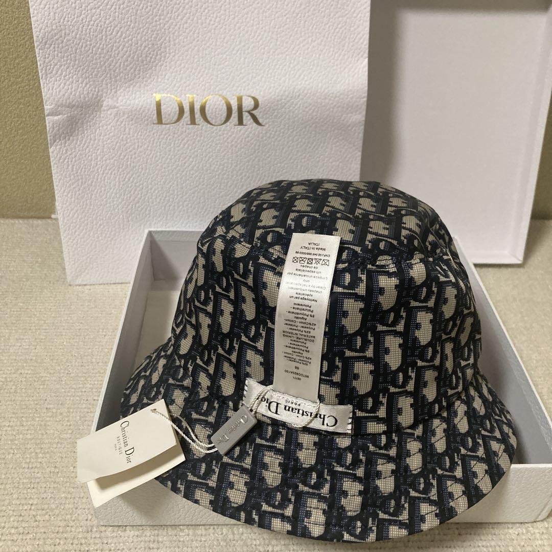 Dior バケットハット ネイビー/ベージュ 58cm