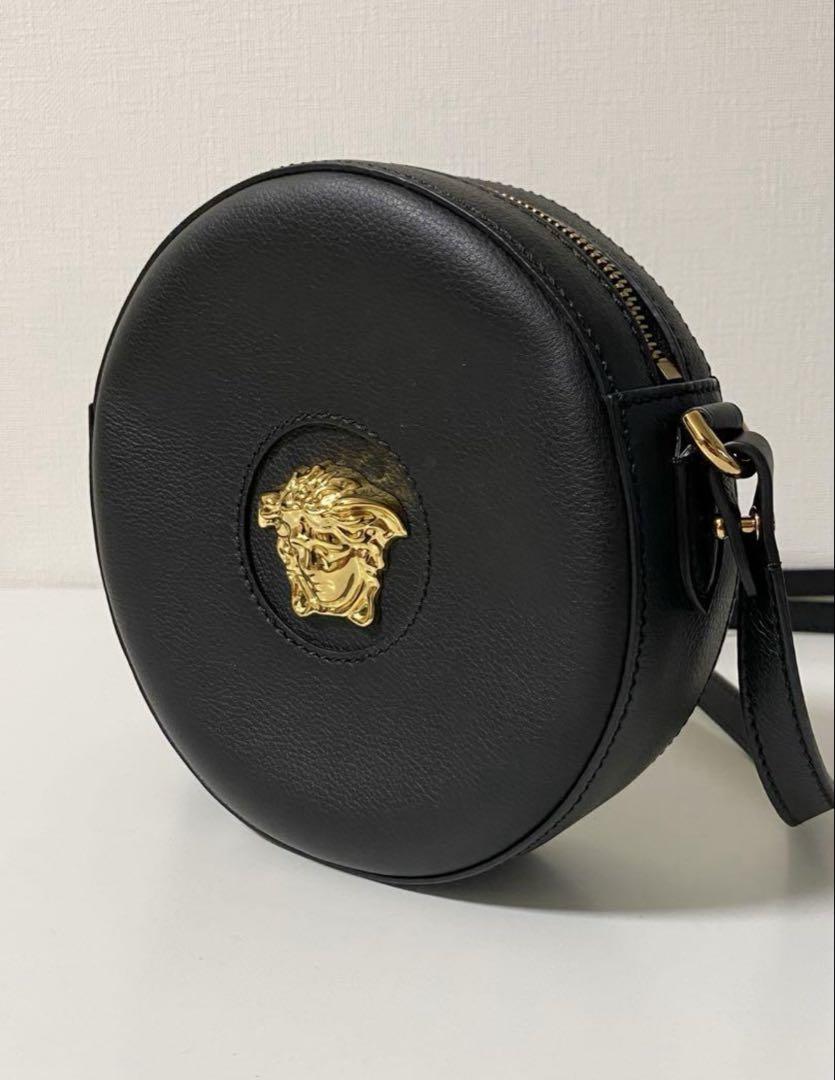 VERSACE⭐︎メデューサショルダーバッグ VERSACE◇メデューサ/カーフレザー/ショルダーバッグ/牛革/BLK