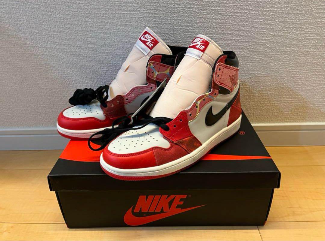 極上品 スパイダーマン×NIKE スニーカー エア ジョーダン 1 NIKE AIR JORDAN RETRO HI OG SPIDER-MAN