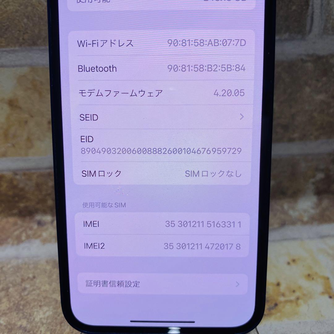 SIMフリー iPhone12mini 256GB ブルー バッテリー良好