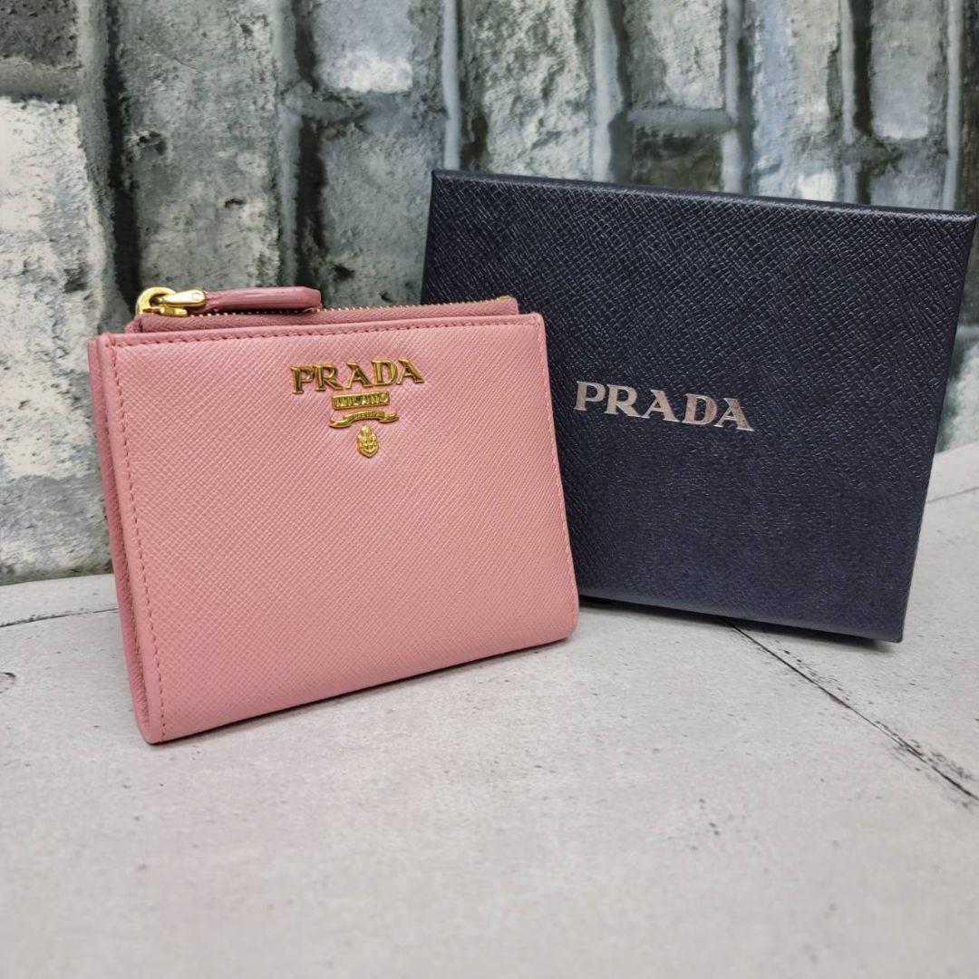 希少 美品 正規品 PRADA サフィアーノ 1ML024 ピンク プラダ財布