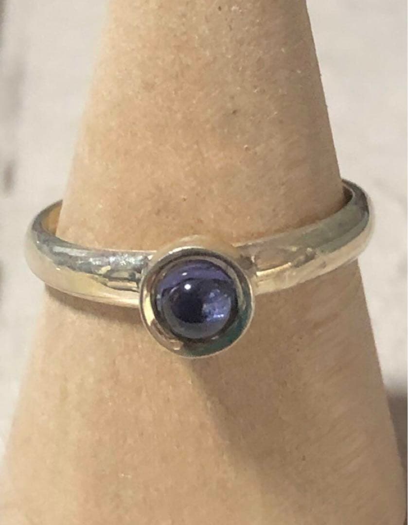 UZU アイオライト 筒状デザインリング SILVER 925 約14.5号