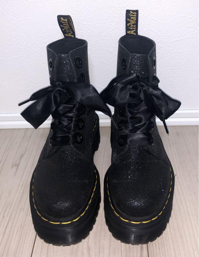 23cm 美品 Dr.Martens MOLLY GLITTER 黒 jadon