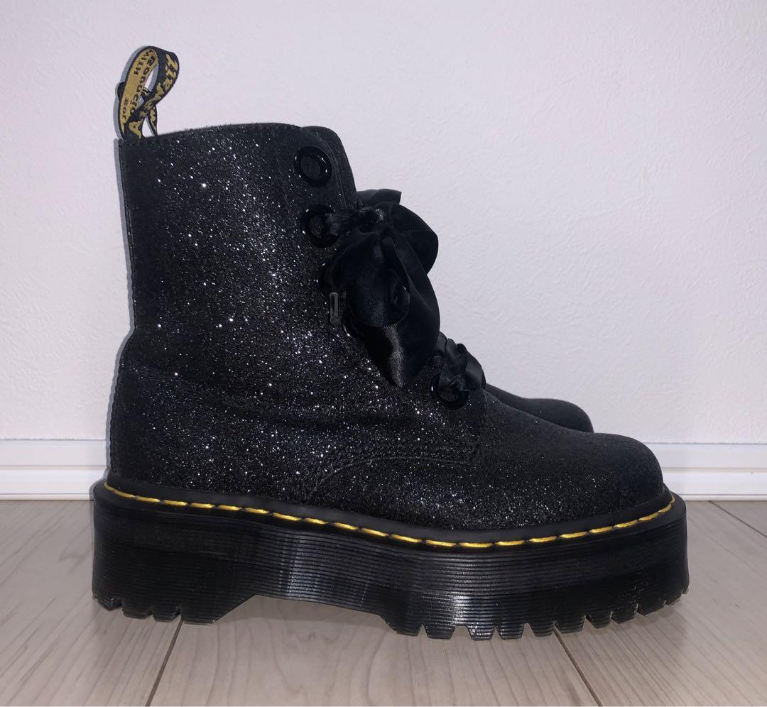 23cm 美品 Dr.Martens MOLLY GLITTER 黒 jadon