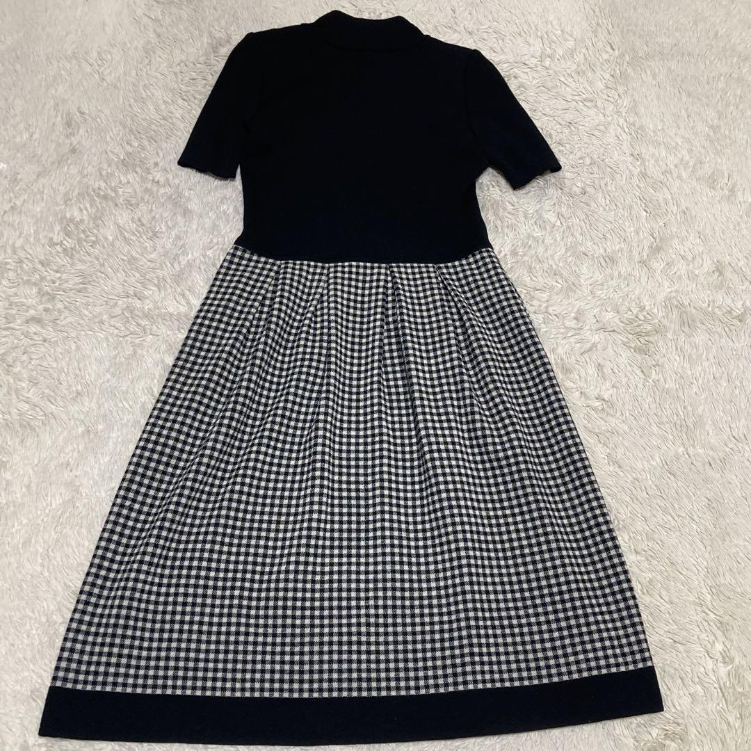 FOXEY BOUTIQUE【美品】42 ニット チェック ロングワンピース