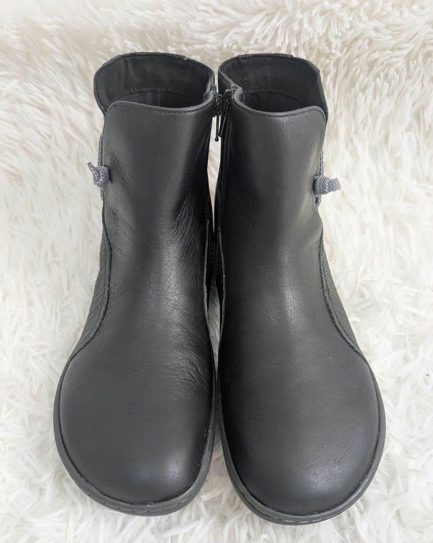 カンペール Peu Cami サイドジッパーショートブーツ ブラック 39 カンペール Peu Cami サイドジッパーショートブーツ ブラック 39