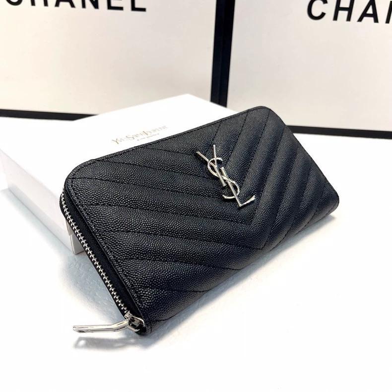 YSL ブラック レザ一 長財布