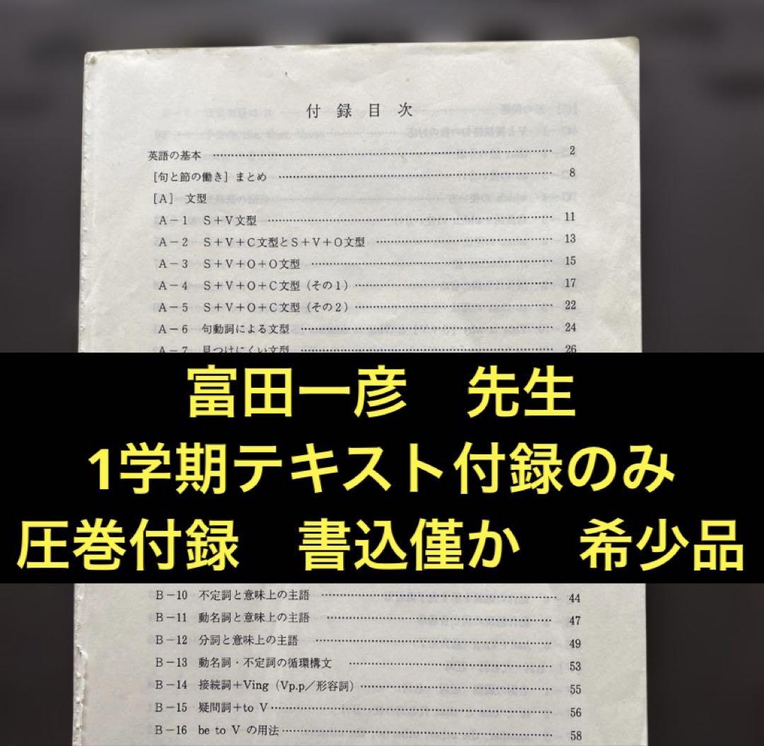 代ゼミテキスト 英語解法研究 二学期 富田一彦 代々木ゼミナール 本
