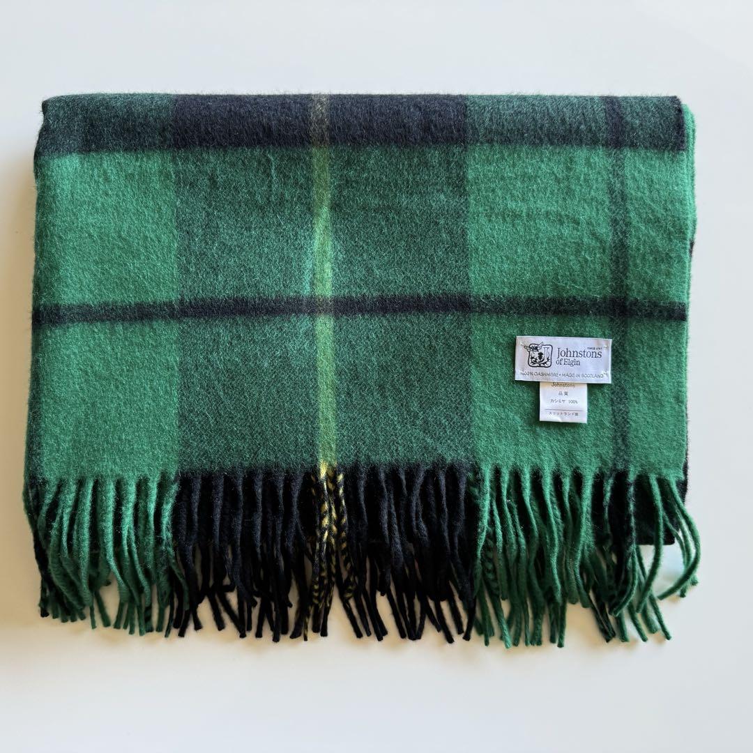 【正規品】Johnstons of Elgin /カシミヤ大判ストール チェック