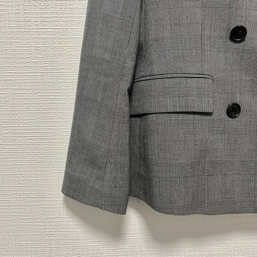 洋服の青山　アンカーウーマン　チェック柄　ジャケット　ワイドパンツ　セットアップ