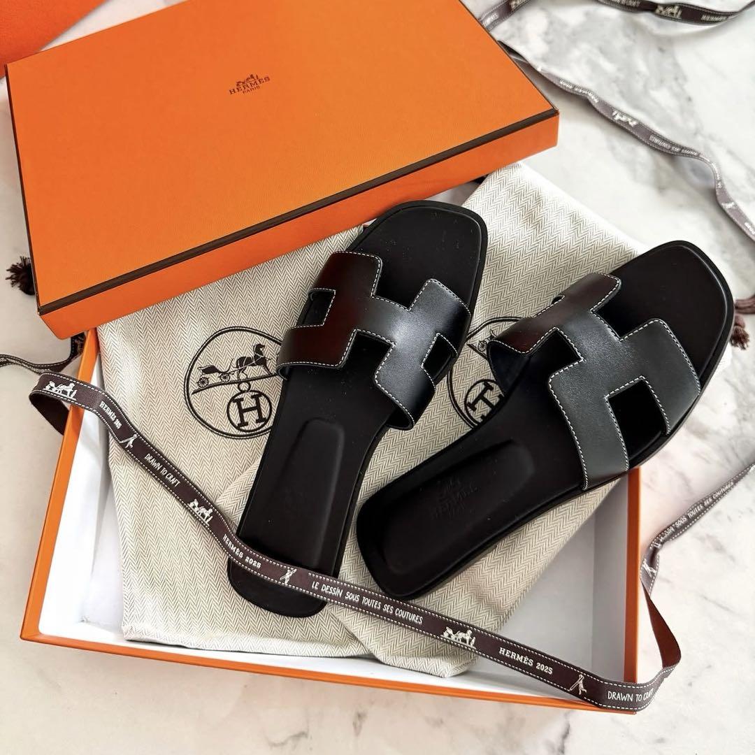 10,000お値引きします！HERMES オラン サンダル ブラック 38