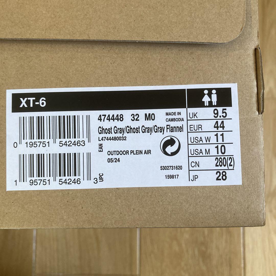 Salomon XT-6 Ghost Gray 28cm サロモンXT-6