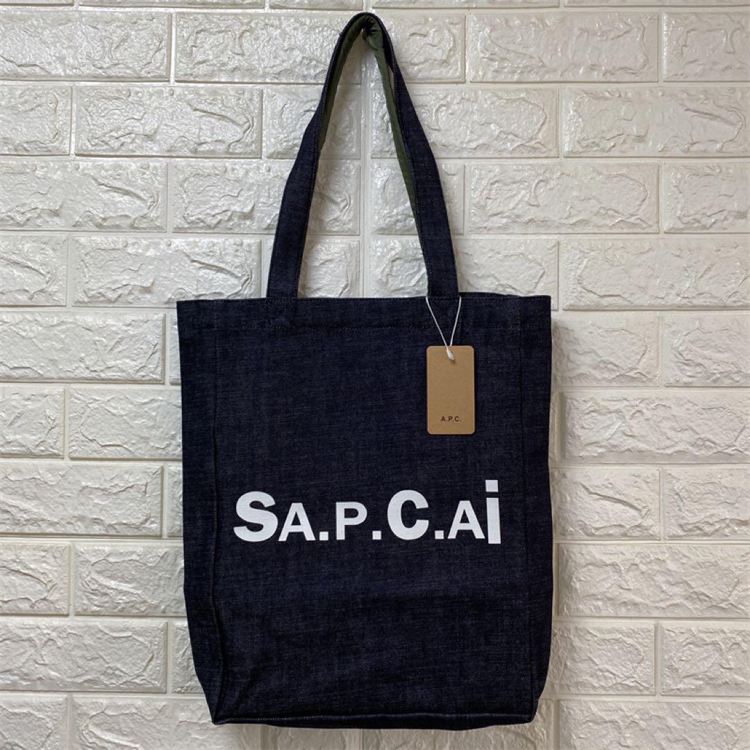 A.P.C x sacai】アーペーセー トートバッグ デニム 両面用 A.P.C x sacai】アーペーセー トートバッグ デニム 両面用