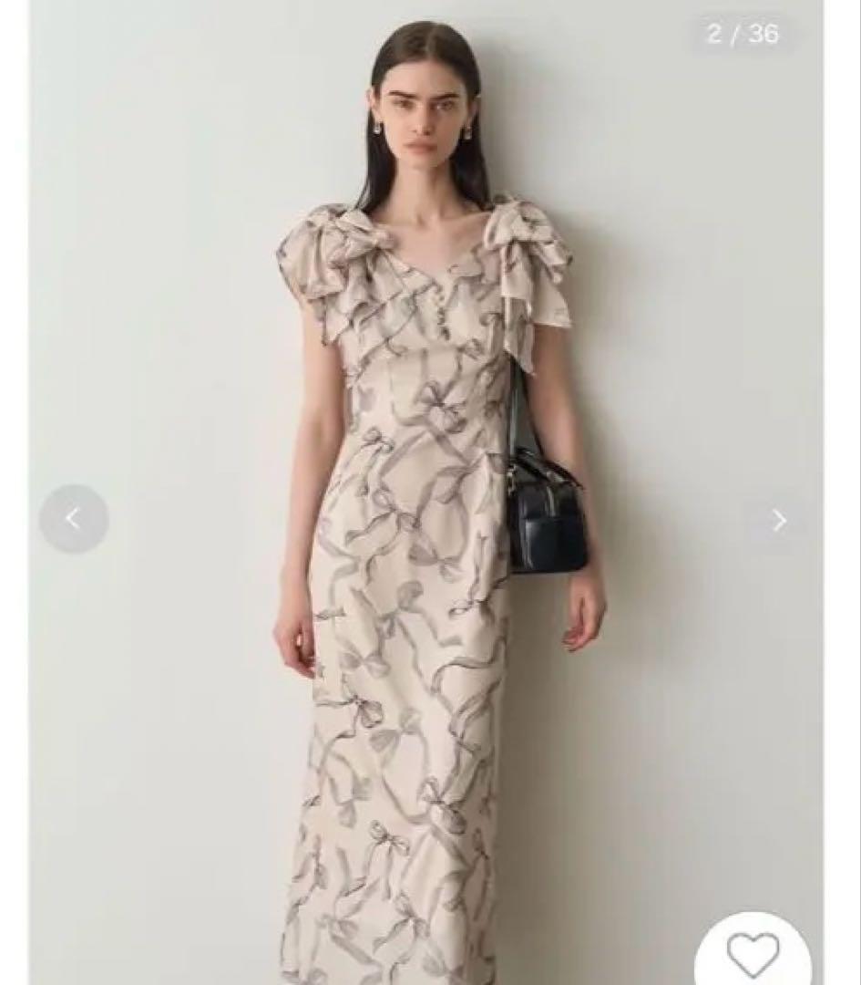 最終値下げSNIDEL リボンスリーブデザインワンピース　size2