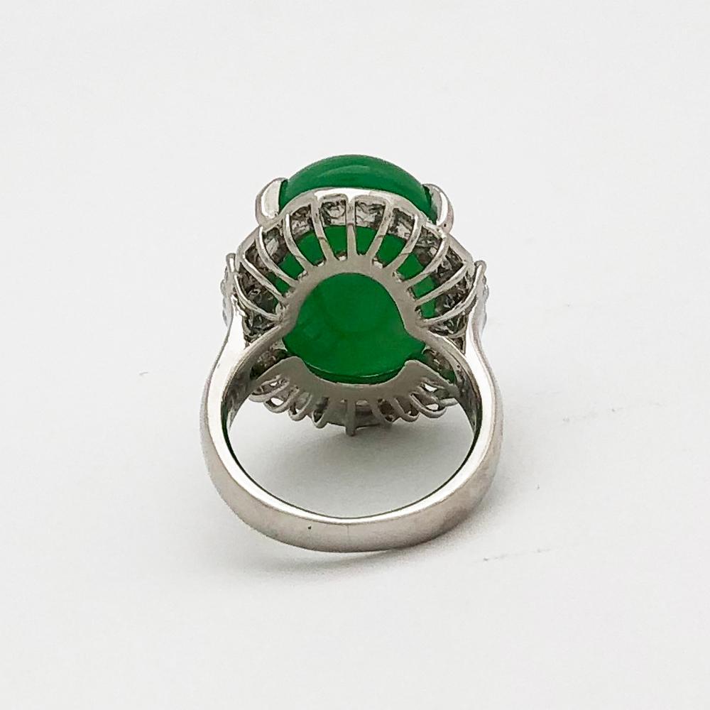 人気ブランド 海外通販 - 国内入手困難 リング ヒスイ Pt900 H21.25ct 11号 D0.29ct アクセサリー
