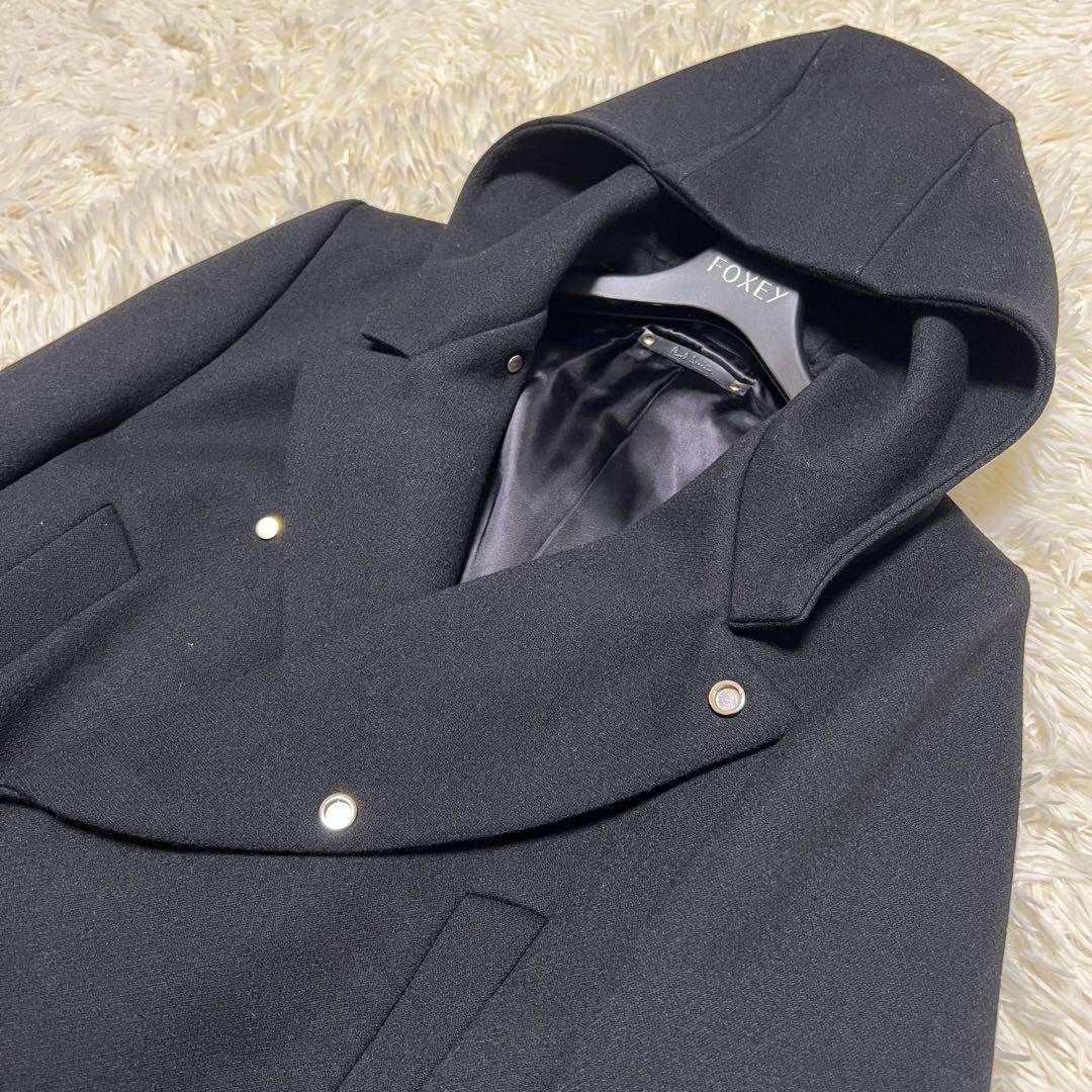 美品 ポールスミス Paul Smith フーデッドコート チェスターコート M 美品】ポールスミス アンゴラ100% チェスターコート フード