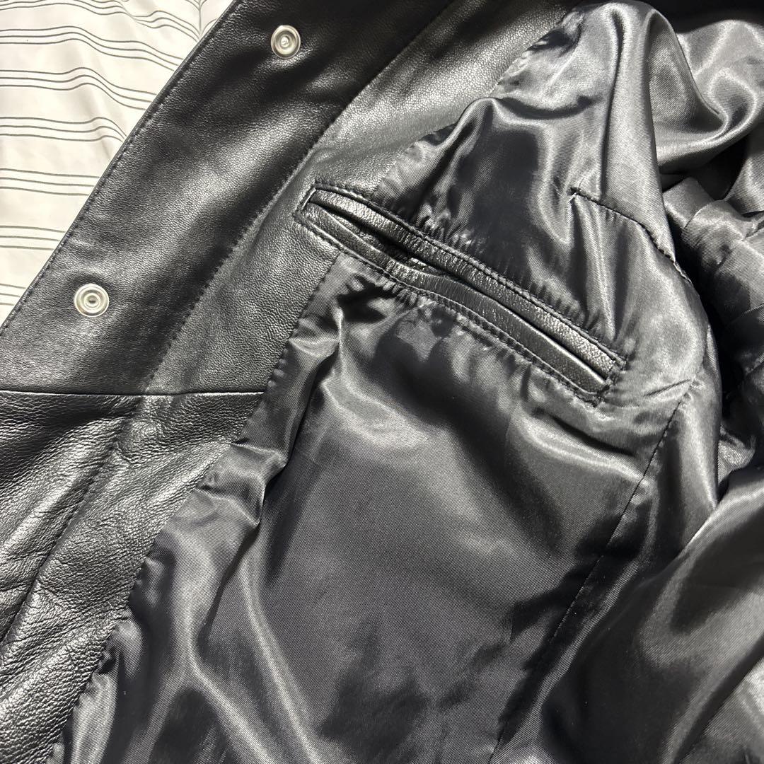 semantic design ブラックレザーシングルライダース M メンズ