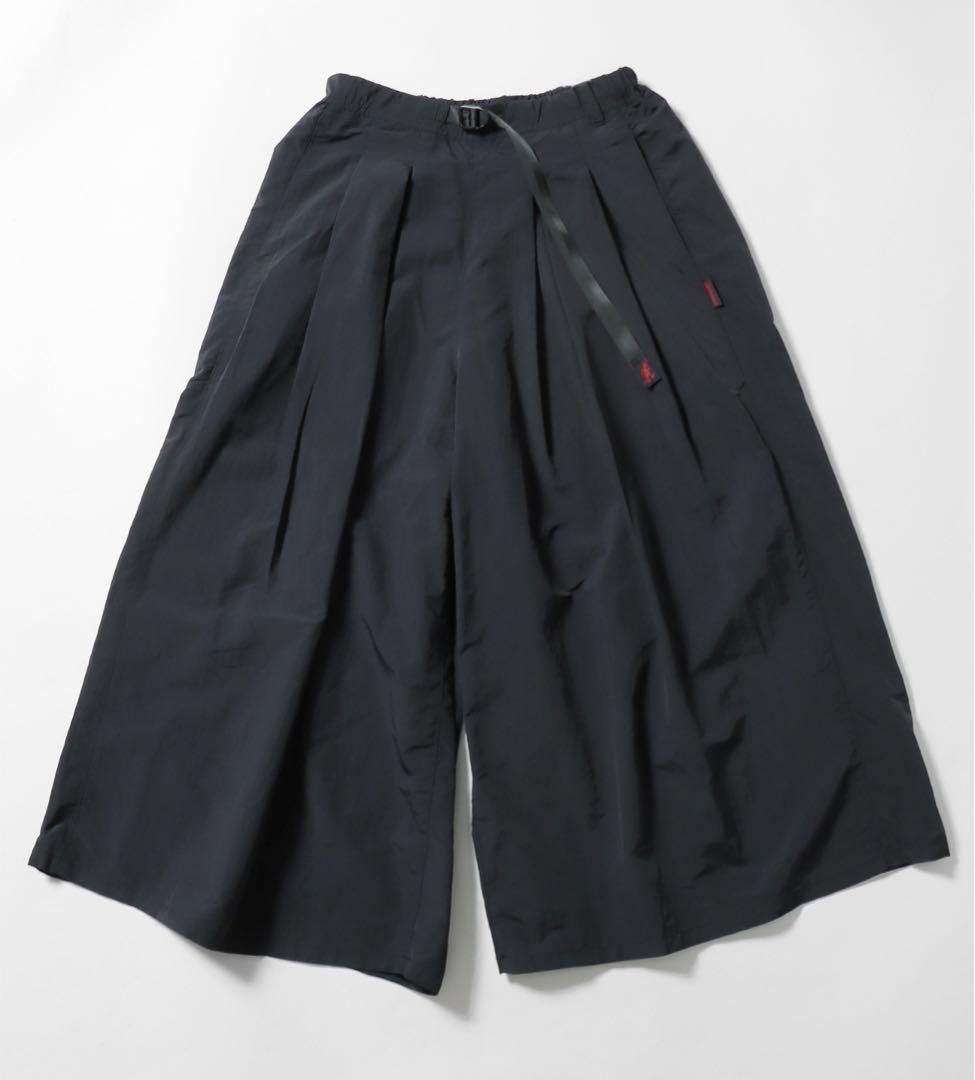 GRAMicci グラミチ ナイロンフレアパンツ　ガウチョ　Lサイズ　黒