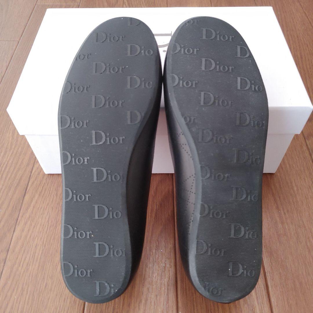 新品未使用! Dior 20.5cmブラック牛革バレエシューズ【No.09】