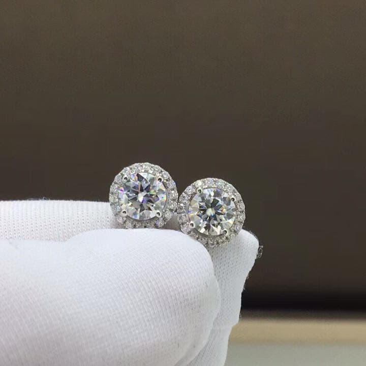 合計1カラット】輝く モアサナイト ピアス K18WG - sarecap.com.br