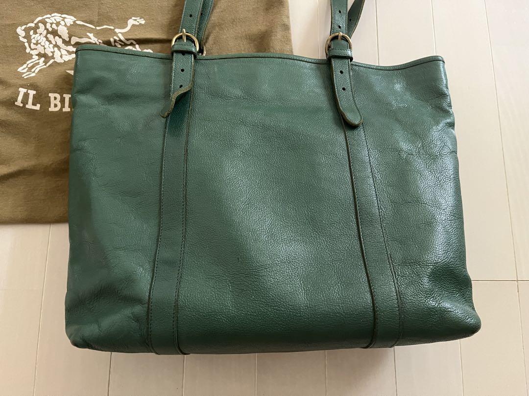 IL BISONTE 緑色レザートートバッグ