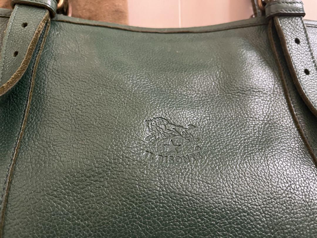 IL BISONTE 緑色レザートートバッグ