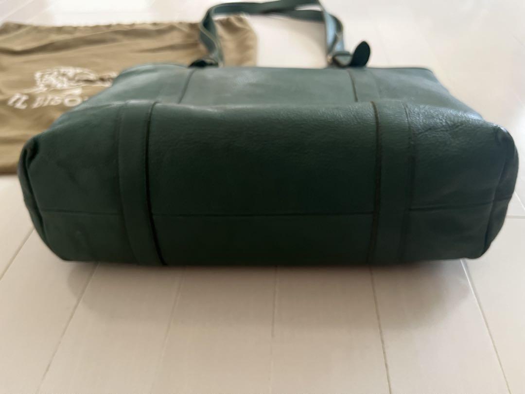 IL BISONTE 緑色レザートートバッグ