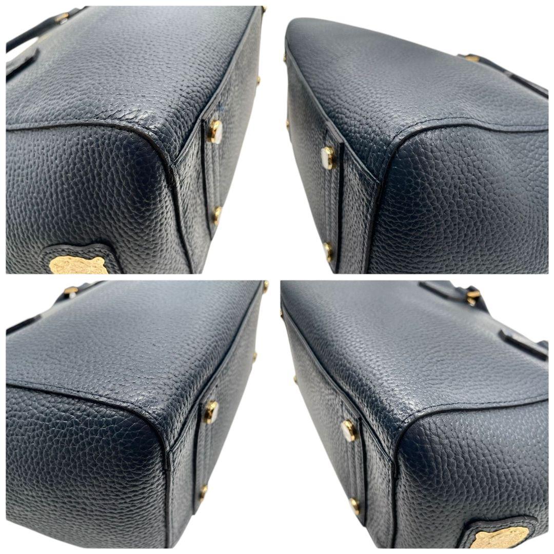 美品　ADMJ エーディーエムジェイ　ハンドバッグ　2way　ネイビー S58