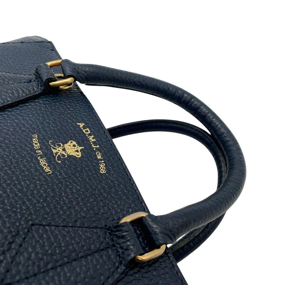美品　ADMJ エーディーエムジェイ　ハンドバッグ　2way　ネイビー S58