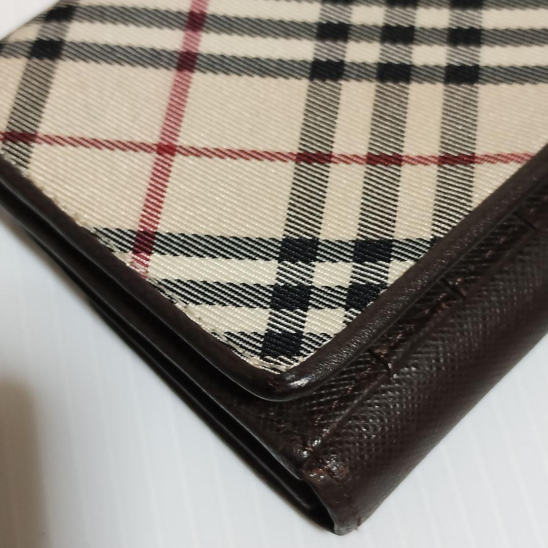BURBERRY 長財布 ノバチェック 大容量 ロゴ刻印 ブラウン 茶色