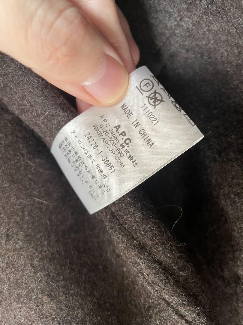 90s～ フランス製 A.P.C. ベルベット チェック柄トラックジャケット S Rare✨APC Velvet Double Breasted Long Jacket Made in France