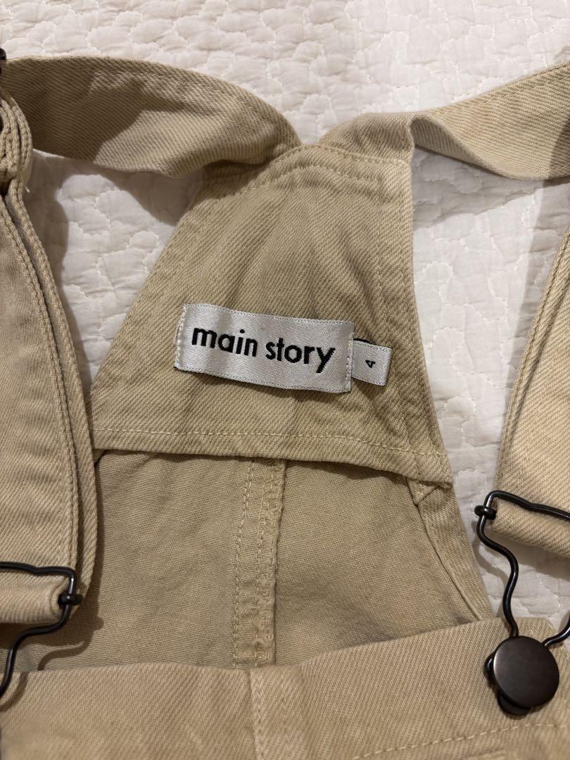 main story ベージュ オーバーオール 4y