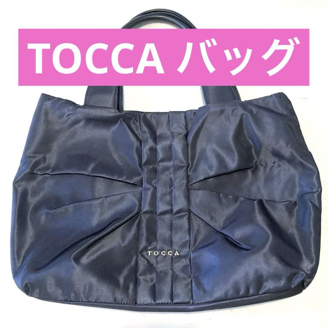 TOCCA トッカ　ＲＩＢＢＯＮ ＫＮＯＴ ＴＯTＥ　トートバッグ　ブラック