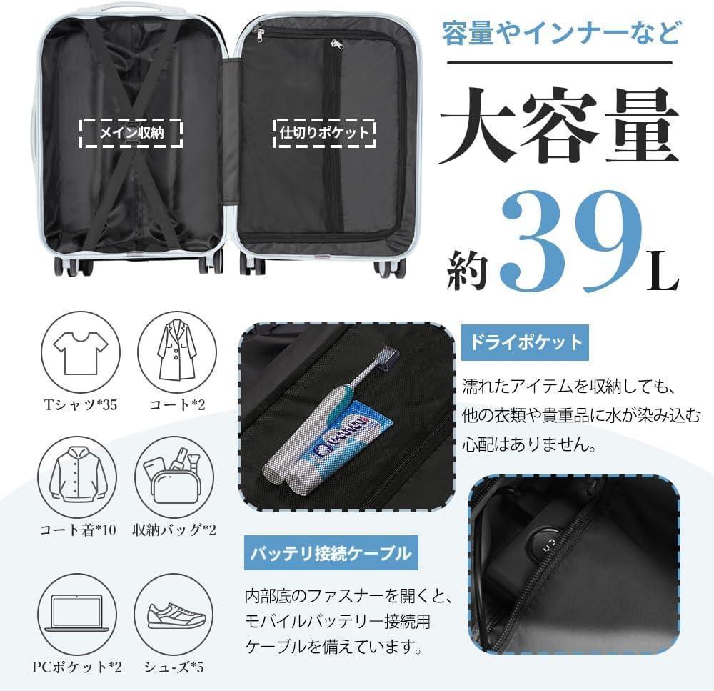 スーツケース 機内持ち込み キャリーケース キャリーバッグ Sサイズ グレー