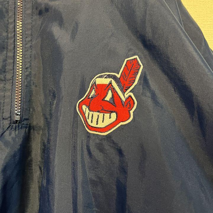 定番大特価 MLB XLアノラックナイロンジャケット 刺繍 紺 z7sPX-m18511110424 インディアンス スターター セール豊富な