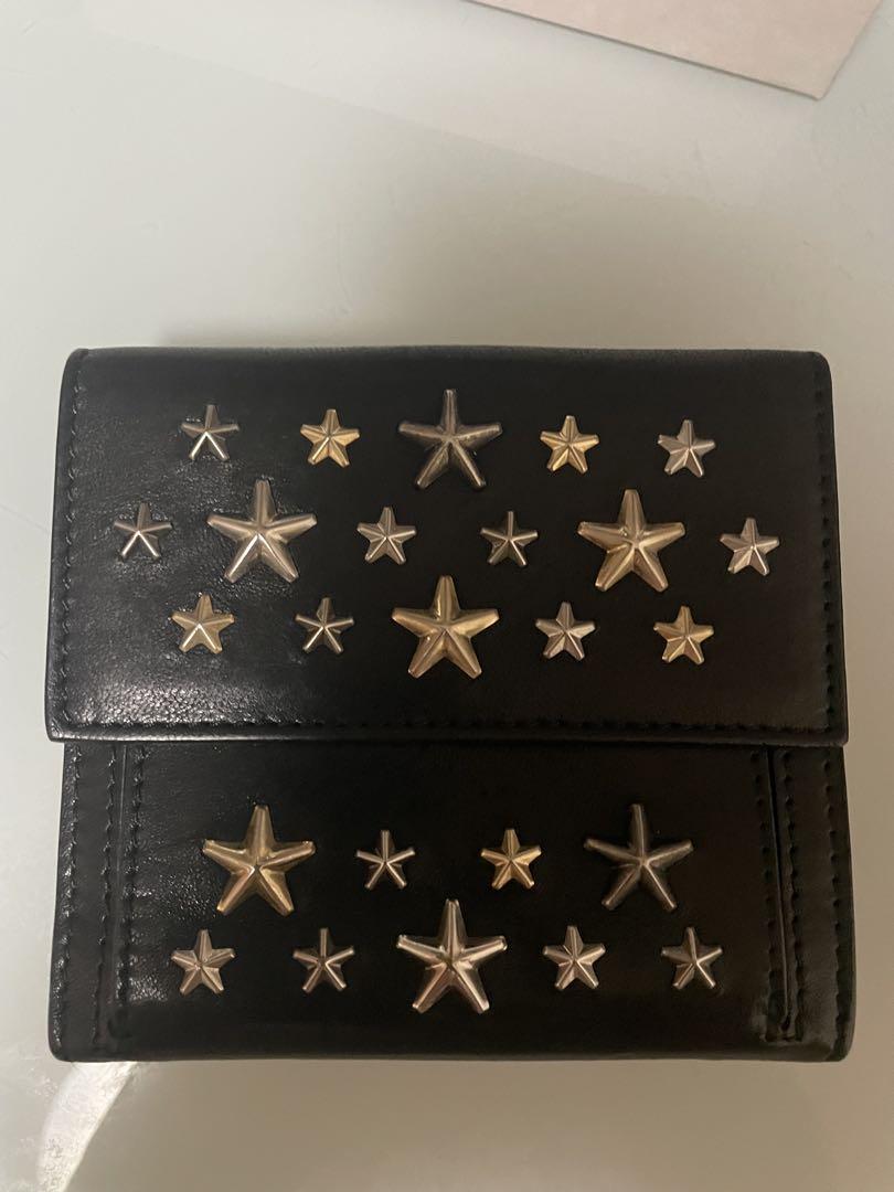JIMMY CHOO ブラック 二つ折り財布 星型スタッズ JIMMY CHOO ブラック 二つ折り財布 星型スタッズ