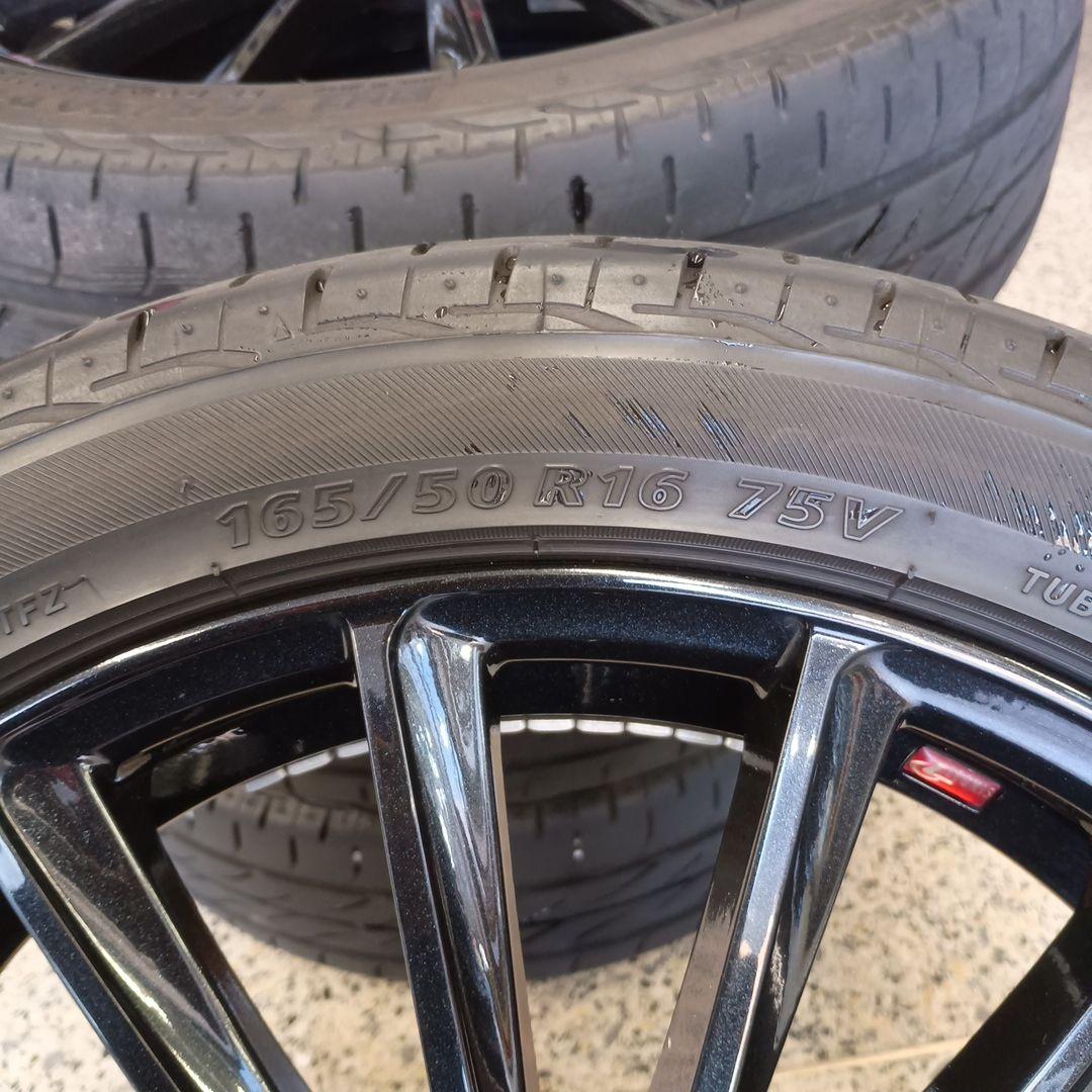 165/50R16 2021年 ブリヂストン Weds 美品アルミ 4本