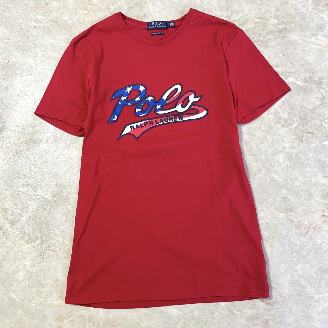 POLO RALPH LAUREN ロゴプリント クルーネック 半袖Tシャツ 赤