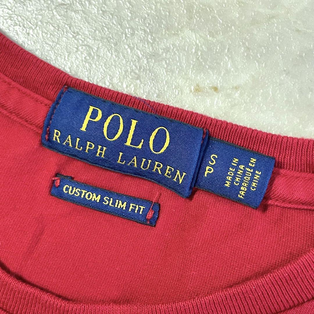 POLO RALPH LAUREN ロゴプリント クルーネック 半袖Tシャツ 赤