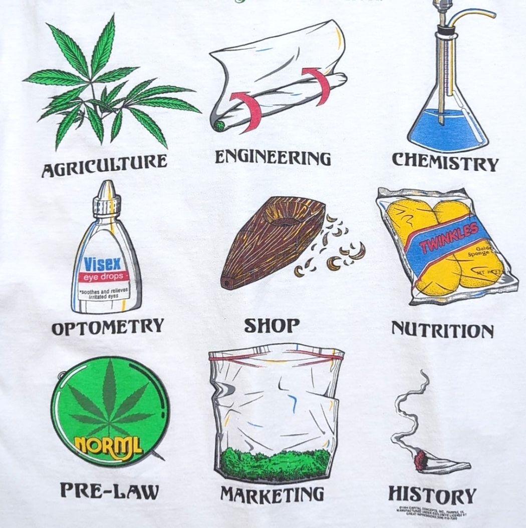 無料発送 パロディ WEED ガンジャ 大麻 マリファナ 90s Tシャツ USA製 トップス