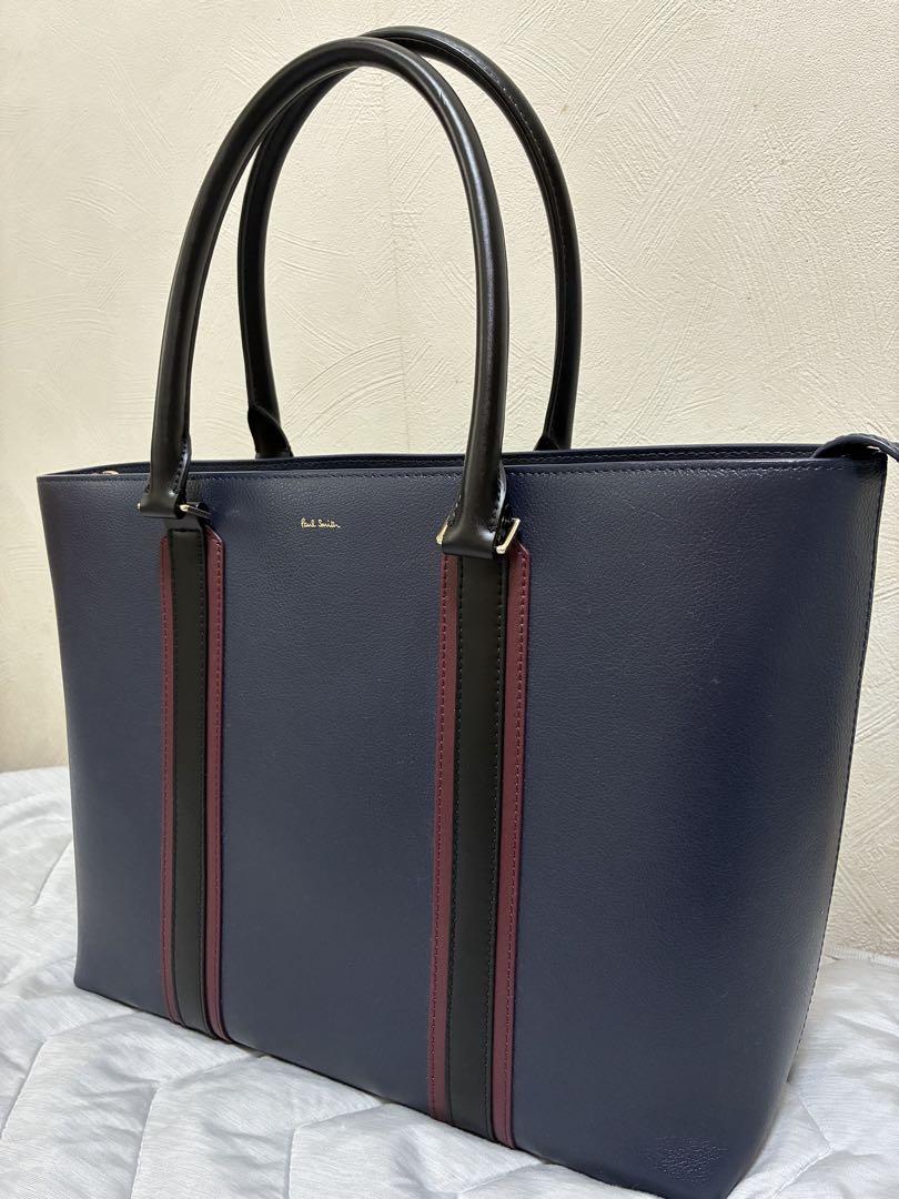 【極美品】ポールスミス レザー トートバッグ ネイビー ビジネスにも◎