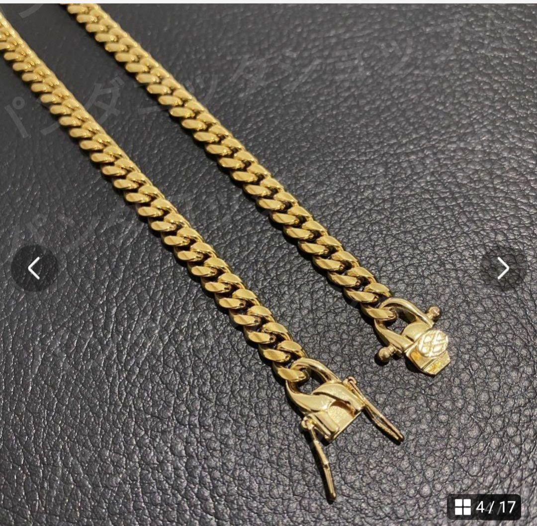 【60cm】【50cm】【10mm】【18K刻印あり】【Miami Cuban】