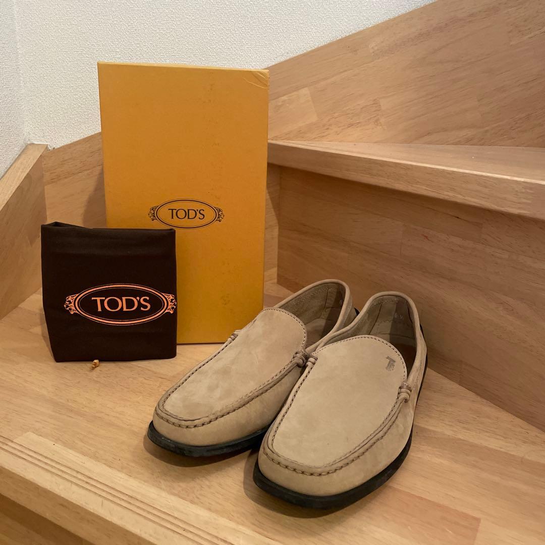 TOD S ローファー スエード ラバーソール ベージュ 61 2 25.5cm25.5cm・Tod's