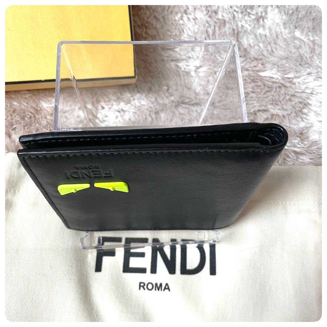 【国内即発送】 ほぼ新品✨箱&保存袋た付き フェンディ バグズアイ 二つ折り財布 小物
