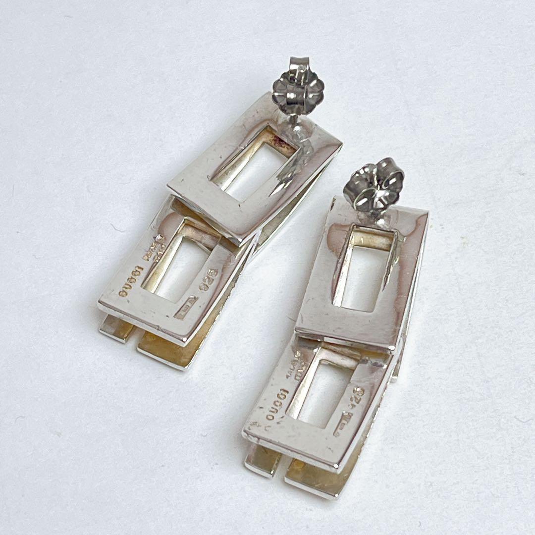 グッチ スクエアG ダブル リンク ピアス 925 キャッチ社外 グッチ スクエアG ダブル リンク ピアス 925 キャッチ社外
