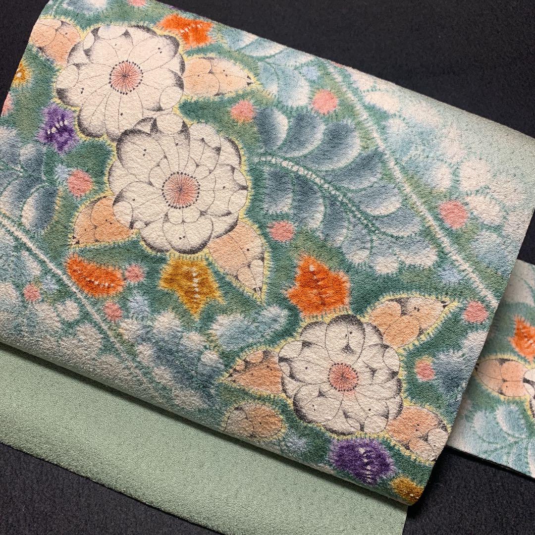 4-95 美品!高級 九寸名古屋帯 人気帯 太鼓柄 辻ヶ花 落款入 最新情報