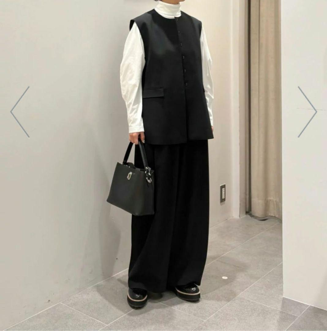 LOEFF クレセントスリーブ タートルネック カットソー 黒
